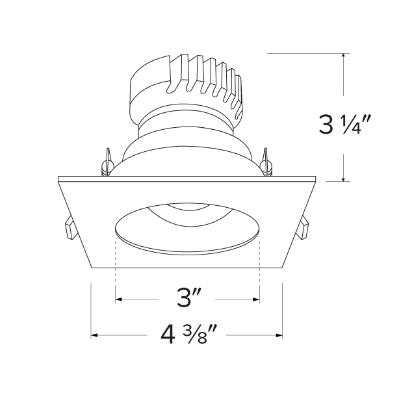 Elco Lighting EKCL3329BZ Pex™ 3" Square Adjustable Gimbal, All Bronze