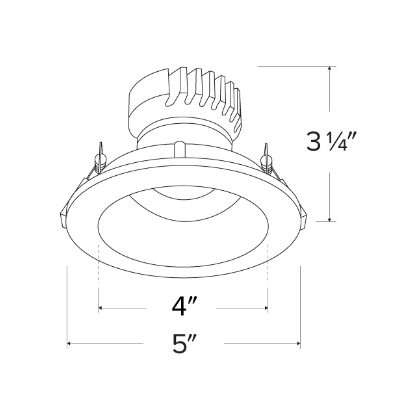 Elco Lighting EKCL4112W Pex™ 4" Round Adjustable Reflector with Frosted Lens, All White