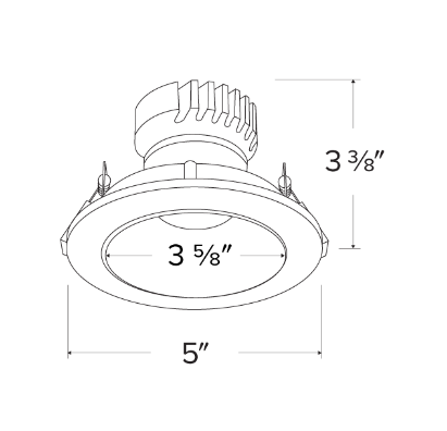 Elco Lighting EKCL4116H Pex™ 4" Round Shallow Reflector, Haze with White Trim
