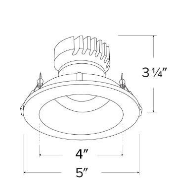 Elco Lighting EKCL4129C Pex™ 4" Round Adjustable Reflector, Chrome with White Trim