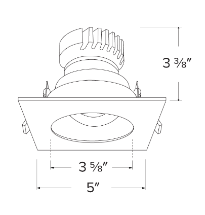 Elco Lighting EKCL4229C Pex™ 4" Square Adjustable Reflector, Chrome with White Trim