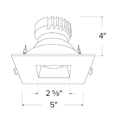 Elco Lighting EKCL4282W Pex™ 4" Square Adjustable Reflector, All White