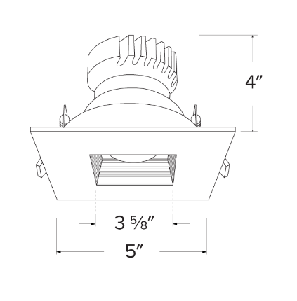 Elco Lighting EKCL4284W Pex™ 4" Square Adjustable Baffle, All White