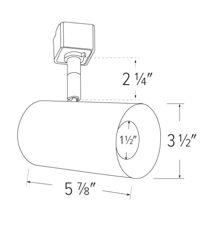 Elco Lighting EKS36TRB 3" Koto Sylo™ Track Head Fixture, All Black