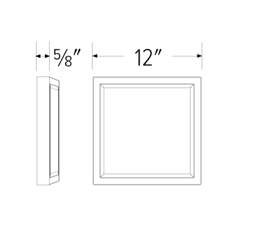 Elco Lighting EL1212CT5W 12" Square LED Retrofit with 5-CCT Switch, Lumens 1450 lm, Multi Color Temperature, White Finish