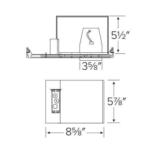 ELCO Lighting EL386ICA-EM7 3 Inch Maximum Adjustability IC Airtight New Construction Housing Triac/ELV 120V, Emergency Battery Backup