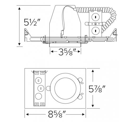 Elco Lighting EL390ICDXA 3" 0-10V New Construction Dedicated LED IC Airtight Housing, 120/277V, 0-10V/Triac/ELV