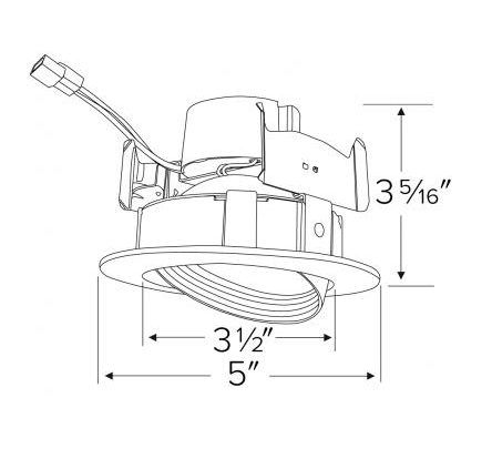 Elco Lighting EL414CT5BZ 4" LED Adjustable Gimbal Insert, Multi-Color Temperature, Lumens 650 lm, Beam Angle 60° All Bronze