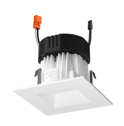 Elco Lighting EL487CT5W 4" 0-10V Square LED Reflector Inserts with 5-CCT and 3-Lumen Switch, Wattage 10/14/18W, Color Temperature 2700K-5000K, Lumens 1000/1400/1800 lm, Voltage 120V-277V, Dimming Triac/ELV/0-10V, All White