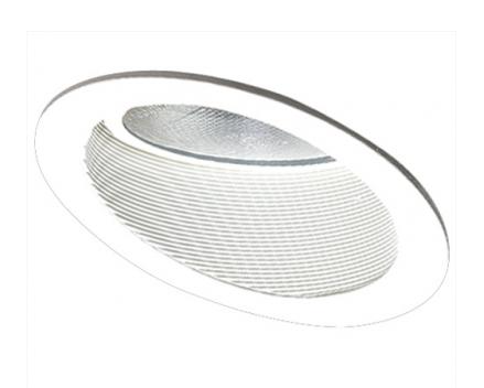 Elco Lighting EL624W 6" Sloped Adjustable Baffle with Gimbal Ring Trim, All White