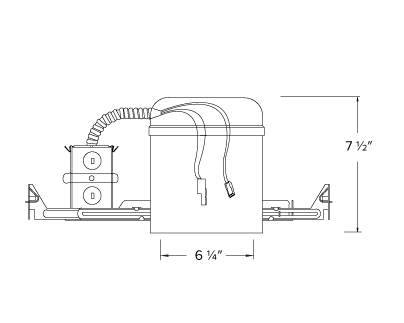 Elco Lighting EL770ICDXA-EM5 6" IC New Construction Dedicated LED Housing with Emergency Backup, 120/277V