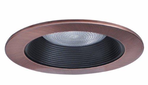 ELCO Lighting EL993BCP Modern Black with Copper Medium Base 4" Baffle Mini Ceiling Recessed Light Copper Finish