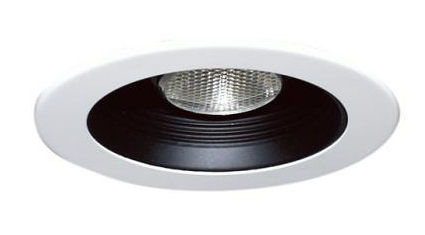 Elco Lighting EL995B 4" Baffle Trim with Socket Bracket, Black with White Trim