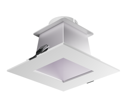 Elco Lighting ELB440HW Birch™ 4" Square Reflector Trim, Haze with White Ring