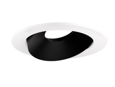 ELCO Lighting ELK3679B 3" Round Directional Gimbal Trim - Black with White Trim Finish