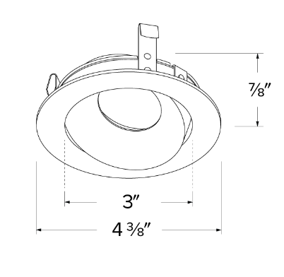 Elco Lighting ELK3679BB Pex™ 3" Round Directional Gimbal, All Black