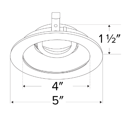 Elco Lighting ELK4111B 4" Round Adjustable Reflector with Clear Glass Lens, Black with White Trim