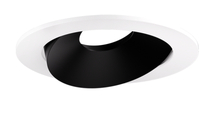 Elco Lighting ELK4179B Pex™ 4" Round Directional Gimbal, Black with White Trim