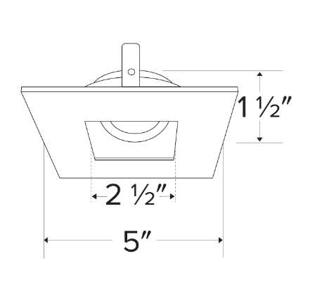 Elco Lighting ELK4212W Pex™ 4" Square Adjustable Pinhole with Frosted Lens, All White