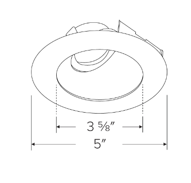 Elco Lighting ELK4347BB 4" Universal Sloped Ceiling Koto™ Trim with Clear Glass, All Black