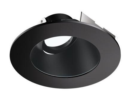 Elco Lighting ELK4347BB 4" Universal Sloped Ceiling Koto™ Trim with Clear Glass, All Black