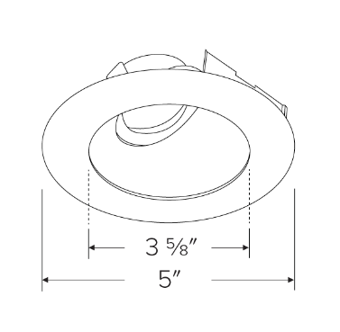 Elco Lighting ELK4349H 4" Universal Sloped Ceiling Koto™ Trim with Frosted Lens, Haze with White Trim