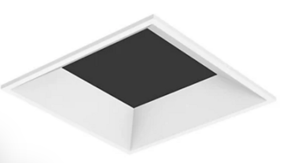Visual Comfort Architectural EN3SF1W-HB Entra 3" Square Flat Trim, Wall Wash, Shower (Sandblasted Lens), Flanged - 0.75"- 1" Ceiling Thickness, Black Finish