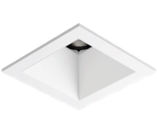 Visual Comfort Architectural ENCL2SRF-L08927DN-S-B Entra Fixed CL 2IN Square Flanged Trim / Remodel Housing, CCT 2700K, Finish Black Reflector Satin Silver