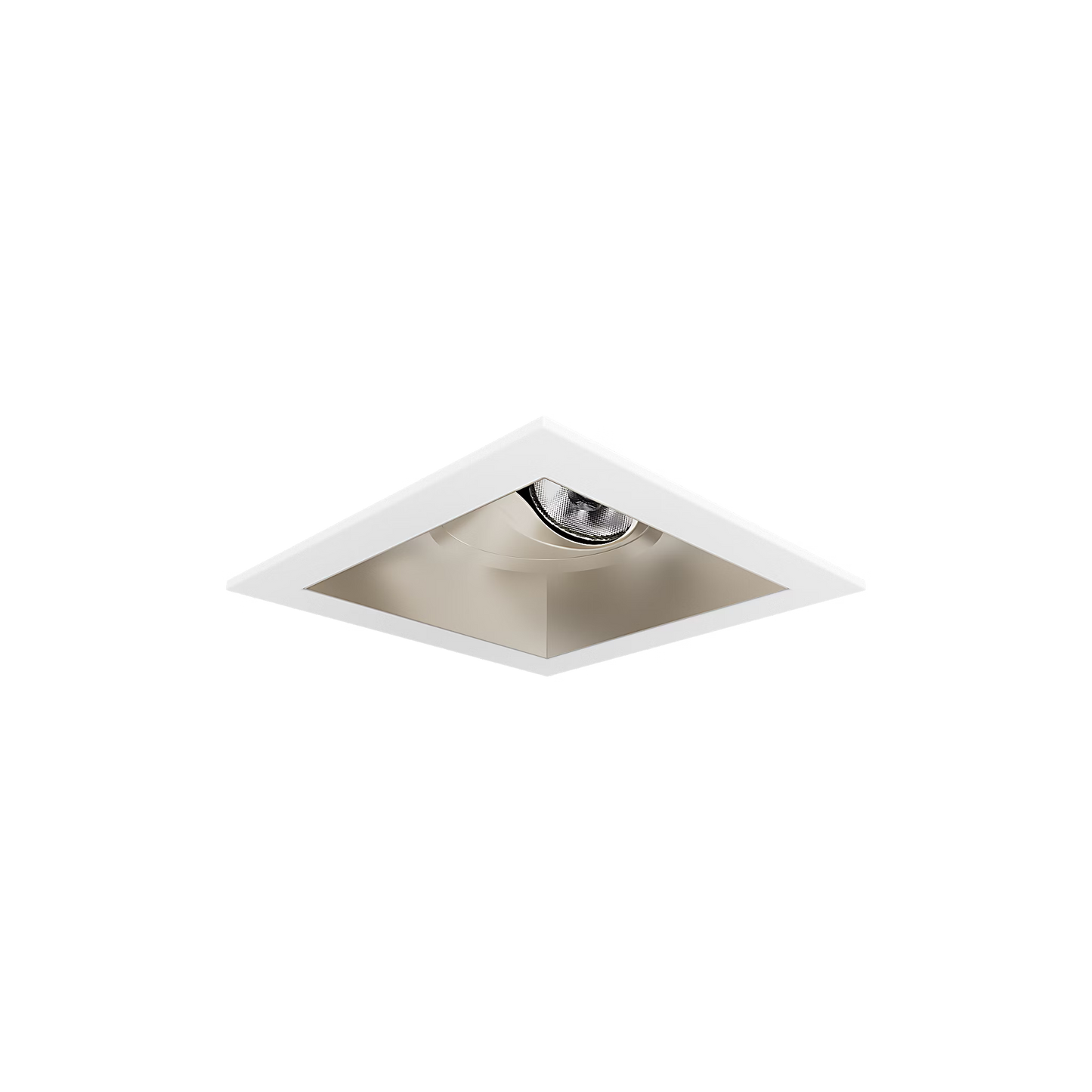 Visual Comfort Architectural ENCL3SRF-L12WD31AI-C-W Modern Entra CL 3" Square Remodel Flanged Light - CCT: WD (3000K-1800K) - 12W - Reflector Finish: Champagne - Trim Finish: White