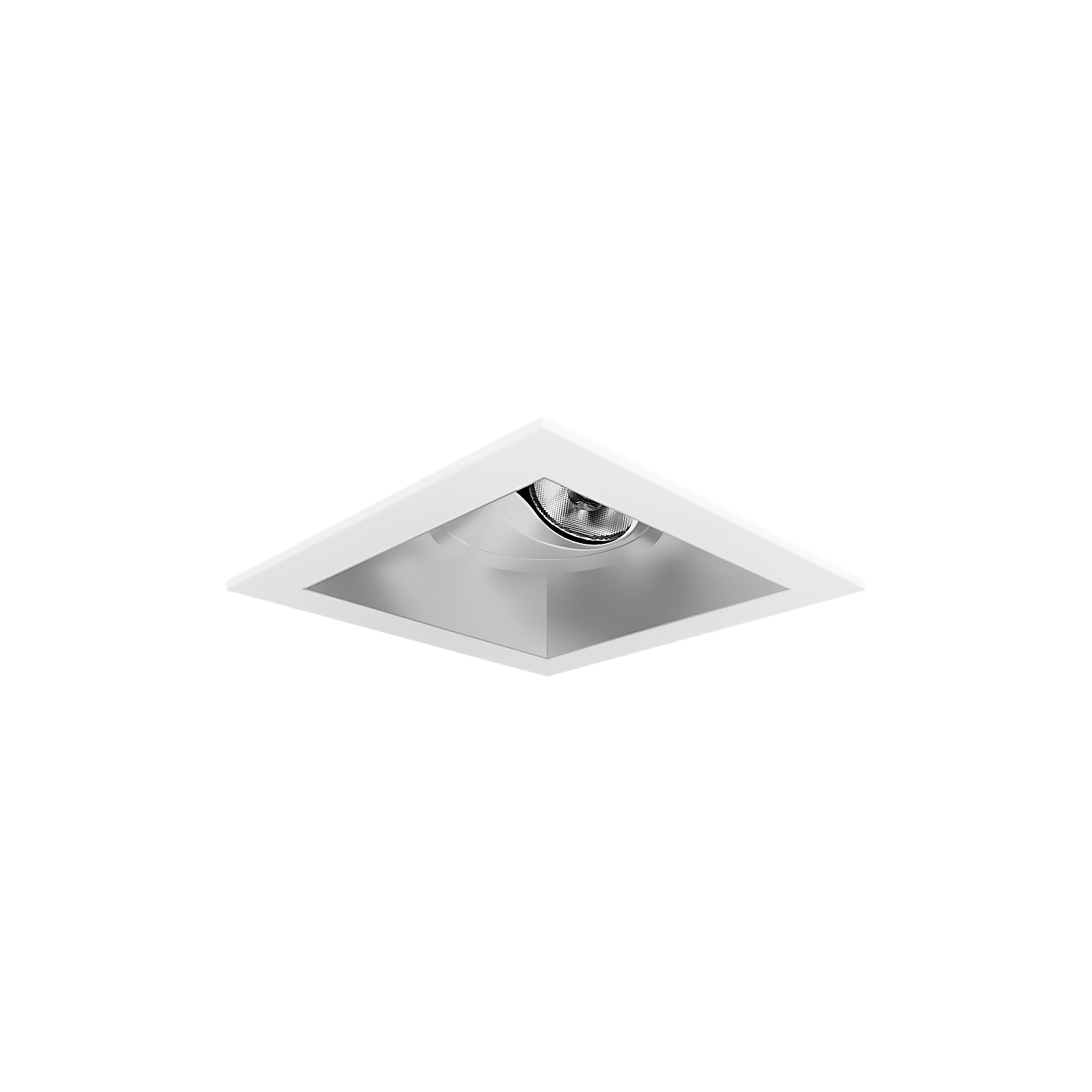 Visual Comfort Architectural ENCL3SRF-L15927DI-S-W Modern Entra CL 3" Square Remodel Flanged Light - CCT: 2700K - 15W - Reflector Finish: Satin Nickel - Trim Finish: White