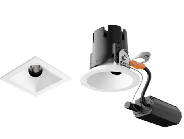 Visual Comfort Architectural ENCL3SRF-L12927AN-S-B Entra CL 3" Square Remodel Adjustable Flanged Light, Wattage 12W, Lumens 1100 lm, Color Temperature 2700K, Nickel Reflector. Black Trim Finish