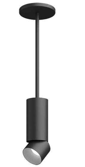 Visual Comfort Architectural ENCY3RP-L129276A-UNV-WB Adjustable Entra 3 Inch Cylinder Pendant Without Stem, CCT 2700K, Black Finish / White Reflector
