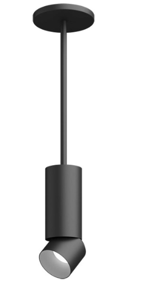 Visual Comfort Architectural ENCY3RP-L279276A-UNV-WB Adjustable Entra 3 Inch Cylinder Pendant Without Stem, CCT 2700K, Black Finish / White Reflector