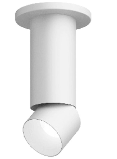 Visual Comfort Architectural ENCY3RS-L199274A-UNV-BW Entra 3 Inch LED Adjustable Cylinder Ceiling Light, CCT 2700K, White Finish / Black Color