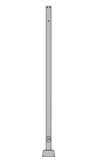 EnvisionLED ENV-SQ-SS-20FT-4-11G-AB 20-ft Straight Steel Pole, 4-in Square, 11 Gauge