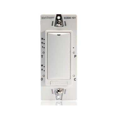 Wattstopper EOSW-102-I Dual Relay RF Wall Switch Wihout Neutral Wire - 120-277V - Ivory Finish