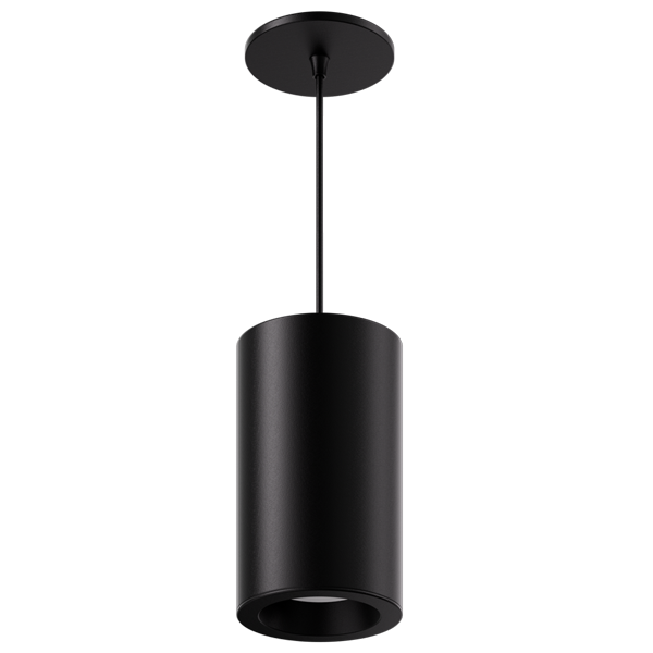 ELCO Lighting EPD475L3CT5BB-24 4 Inch Ply Sylo Pendant 18W 1500lm 2700K-5000K 120/277V, 0-10V 24" Stem length Black Finish