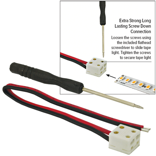Elco Lighting EPSD26 Tape Light Accessory - 6" Tape-to-Power Diamond Connector for 10mm Tape Lights