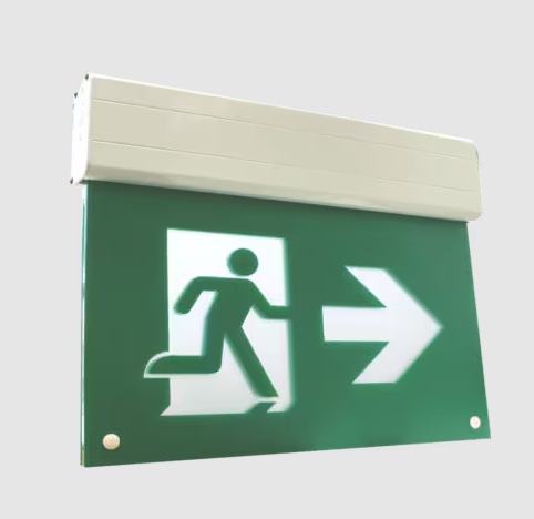 Eiko ES2-RM1EL2U-3 Edge Lit RM Exit Sign, Wattage 2W, Voltage 120-347V UDC, 6-24VDC