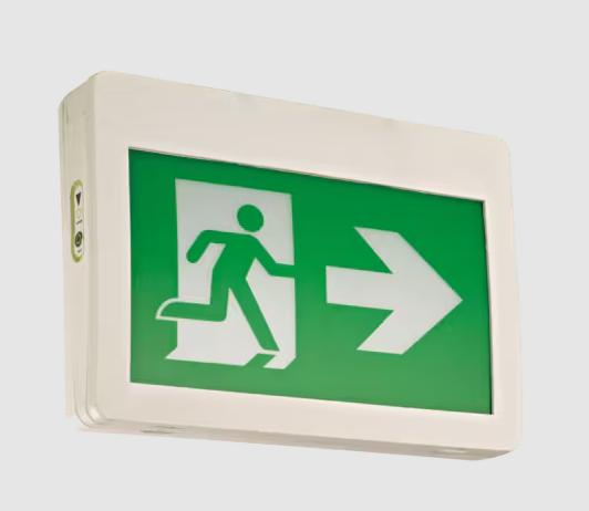 Eiko ES2-RM1PC2B-3 Thermoplastic RM Exit Sign, Wattage 2W, Battery Back-Up, Voltage 120-347V