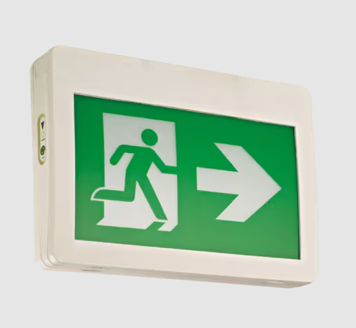 Eiko ES2-RM1PC2U-3 Thermoplastic RM Exit Sign, Wattage 2W, Voltage 120-347V UDC, 6-24VDC