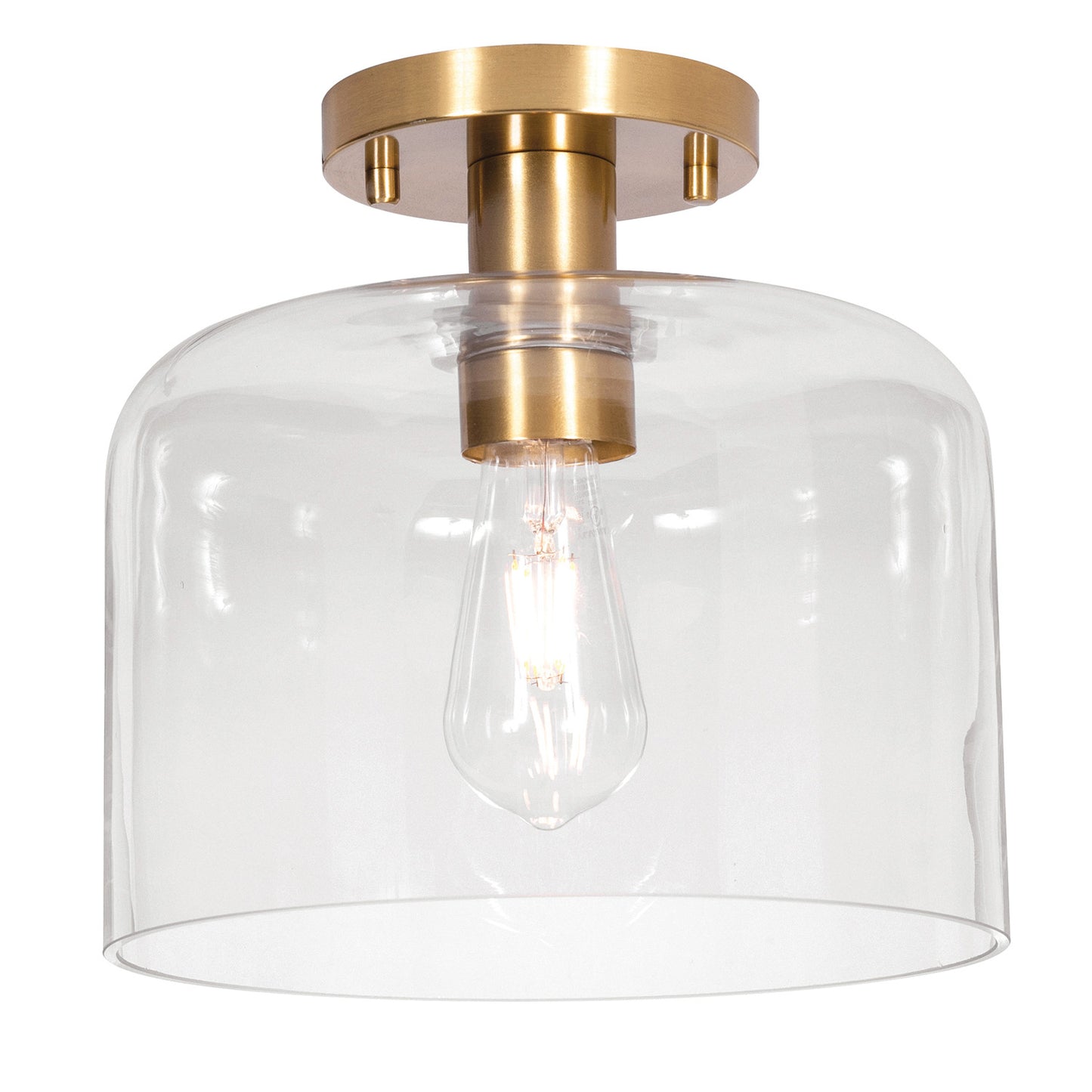 AFX Lighting ESAC10MBLB Elsa 1 Light Medium Base 10 Inch LED Flush Mount Ceiling Light, Watt 9W, 120V, Light Antique Brass Finish