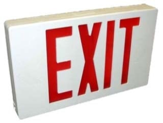 Orbit ESL-W-G Led Exit Sign AC Only White Housing Green Letters