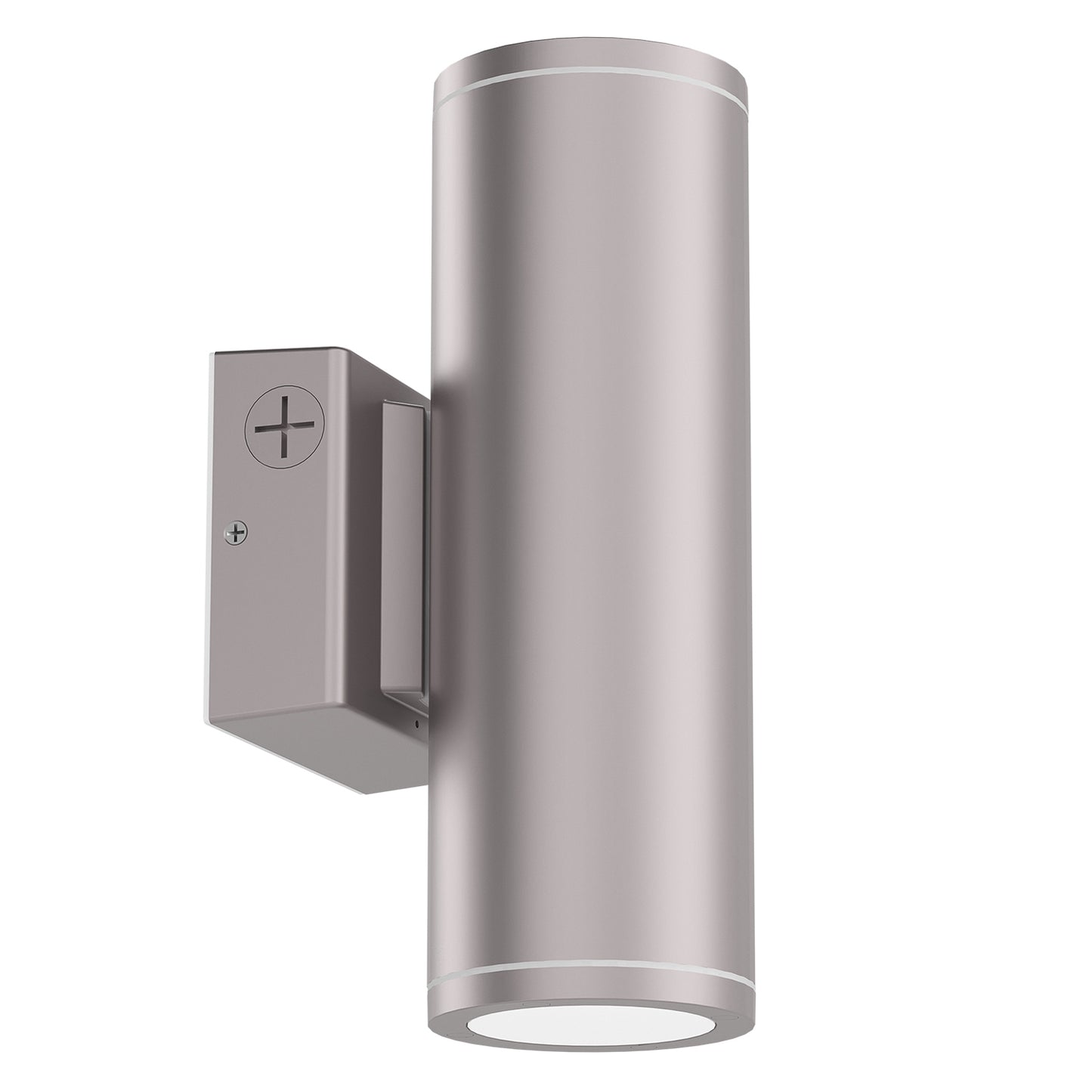 ESL Vision ESL-CYL-R4-20W-13050-MSWM Wall-Mounted Cylinder, 4" Round, 20W, 2,640 Lumens, Adjustable Up/Down Light, Selectable CCT (3000K/4000K/5000K), 45° Beam Angle, Matte Silver Finish, Integrated On/Off Photocell