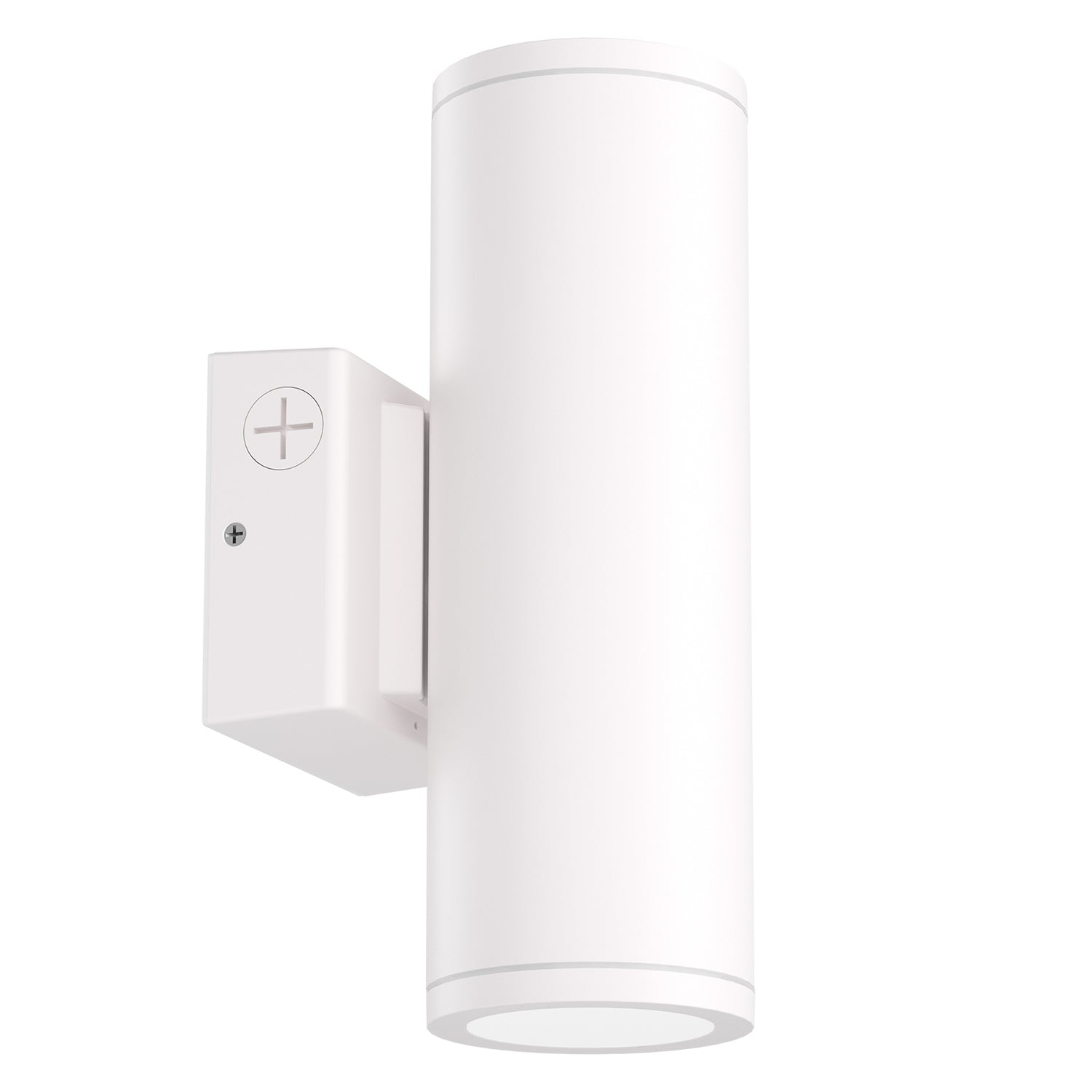 ESL Vision ESL-CYL-R4-20W-13050-WHWM Wall-Mounted Cylinder, 4" Round, 20W, 2,640 Lumens, Adjustable Up/Down Light, Selectable CCT (3000K/4000K/5000K), 45° Beam Angle, White Finish, Integrated On/Off Photocell