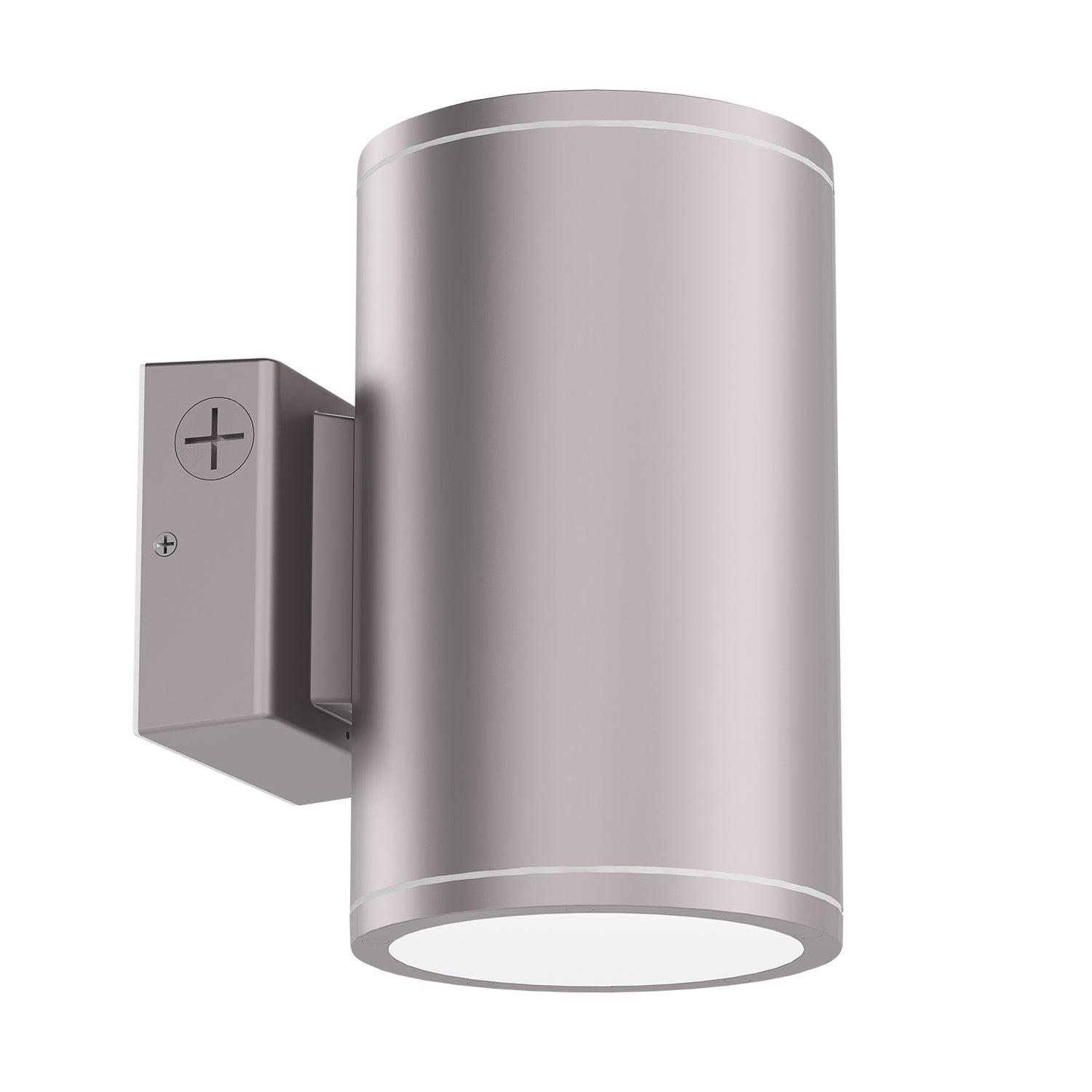 ESL Vision ESL-CYL-R6-35W-13050-MSWM Round 6" Wall Mount Cylinder Up & Down Light, Wattage 35W, Lumens 5,075 lm, Color Temperature 3000/4000/5000K, 45 Degree Beam, With on/off Photocell Integrated, Matte Silver Finish