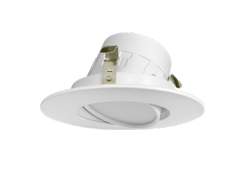 ESL Vision ESL-GBLR-4-10W-12750-WH 4" Round Gimbal Retrofit Downlight, Wattage 10W, CCT 2700-5000K Kelvin Selectable, Up to 720 Lumens, 90CRI, 120V Triac Dimmable, E26 Base Adapter, White Finish