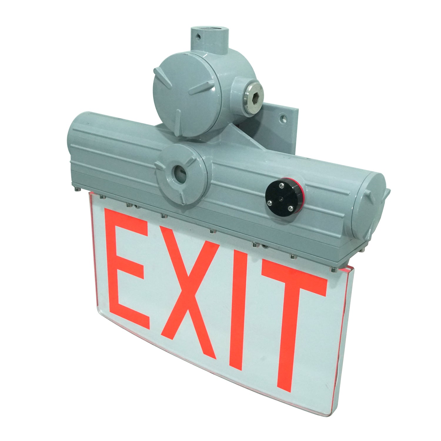 ESL Vision ESL-HZEX-3W-1GR LED Hazardous Exit Sign, Wattage 3W, Lumens 390 lm, Voltage 100-277VAC Input, Class l, Division l, Green Color Exit Sign with Emergency Back Up Battery, Grey Finish