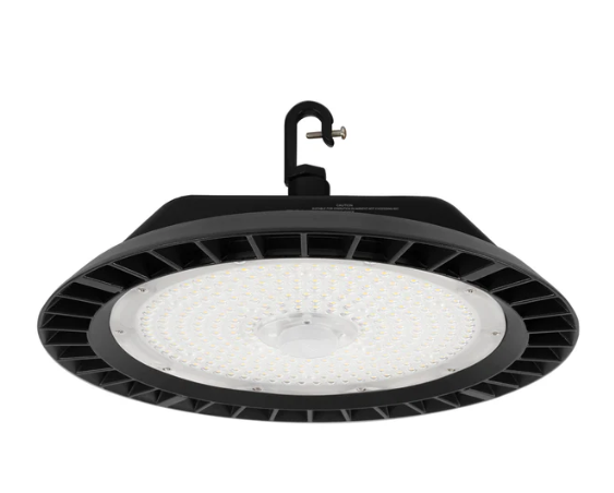ESL Vision ESL-RHB-100200W-240-BK-120D-EM30 Adjustable Round LED High Bay Light, Wattage 200/150/120/100W, Lumens 28,000 lm, Color Temperature 4000K, Voltage 120-277VAC Input, Integrated Sensor Receptacle, Black Finish - Emergency Back Up Unit