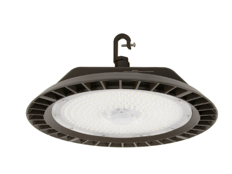 ESL Vision ESL-RHB-100200W-240-BZ-120D Adjustable Round LED High Bay Light, Wattage 200/150/120/100W, Lumens 28,000 lm, Color Temperature 4000K, Voltage 120-277VAC Input, Integrated Sensor Receptacle, Bronze Finish